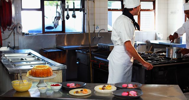 Professional Chefs Preparing Desserts in Commercial Kitchen - Download Free Stock Images Pikwizard.com
