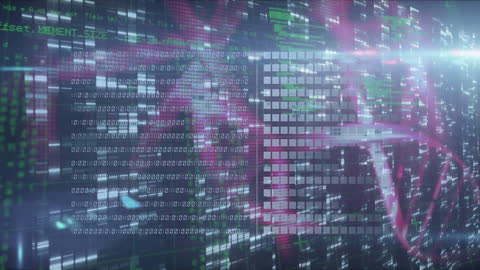 Digital DNA Animation Over Computer Servers