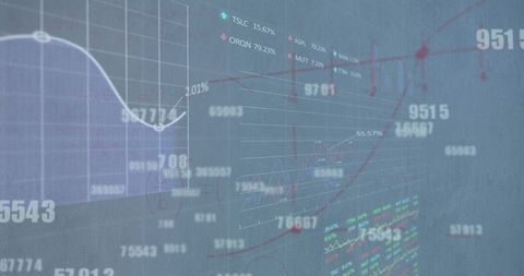 Financial Data Visualization on Global Virtual Graph - Download Free Stock Images Pikwizard.com