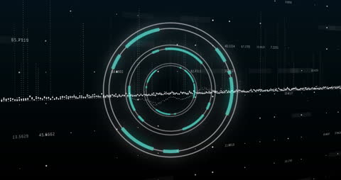 Digital Interface Showing Data Stream on Abstract Background