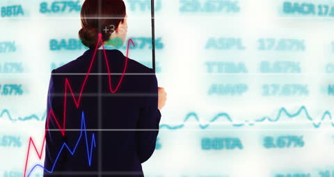 Financial Advisor Interpreting Data with Phone Headset