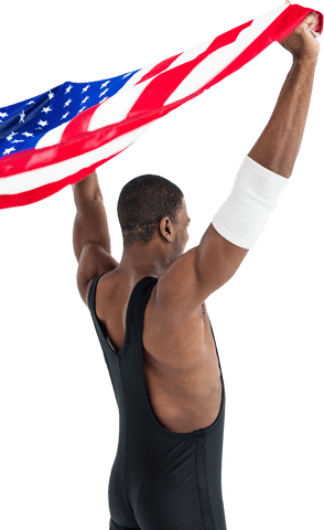 athlete celebrating victory with american flag in transparent background - Download Free Stock Videos Pikwizard.com