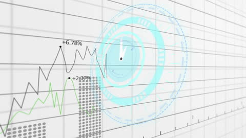Animated Clock over Financial Data