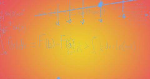 Math formulas on colorful gradient background for educational use