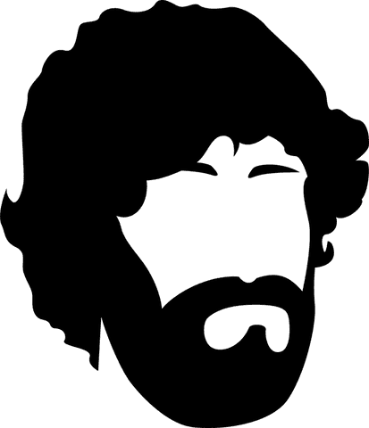 Hipster bearded man silhouette on transparent background