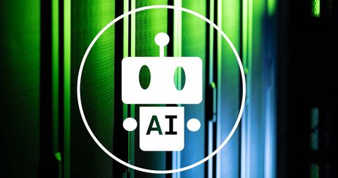 AI Concept on Computer Servers with Digital Interface - Download Free Stock Images Pikwizard.com