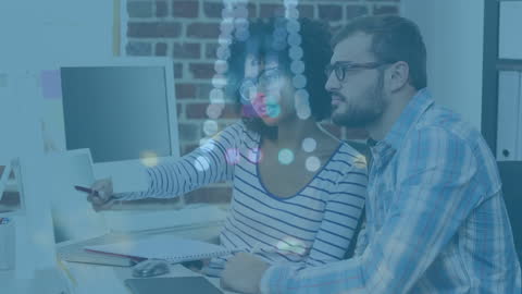 Creative Team Analyzing Data with Holographic Interface