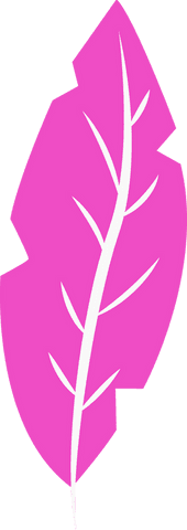 Transparent magenta leaf vector white veins stem simple design