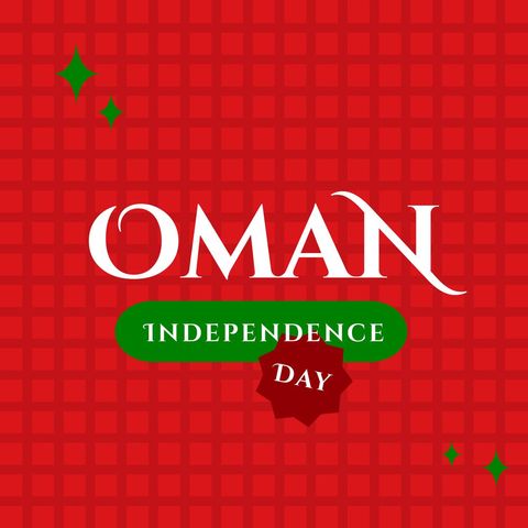 Oman Independence Day Celebration Graphic with Bold Text - Download Free Stock Templates Pikwizard.com