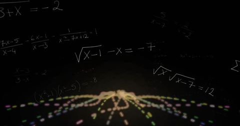 Futuristic Digital Path with Mathematical Equations