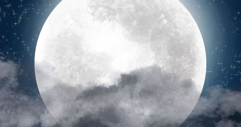 Santa Claus Silhouette Riding in Sleigh Against Full Moon - Download Free Stock Images Pikwizard.com