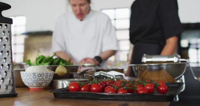 Professional Chefs Prepping Fresh Ingredients in Modern Kitchen - Download Free Stock Images Pikwizard.com