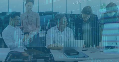Financial Data Processing with Multicultural Team in Modern Office - Download Free Stock Images Pikwizard.com
