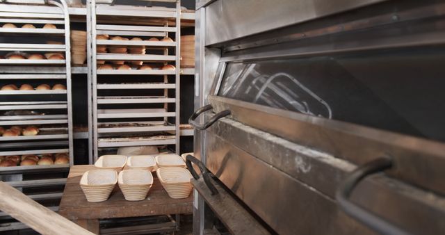 Traditional Bakery with Freshly Baked Bread and Oven - Download Free Stock Images Pikwizard.com