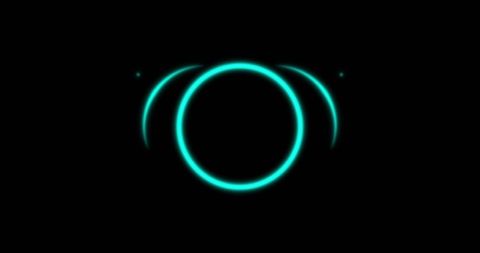 Glowing Green Circle on Black Background with Motion Effect