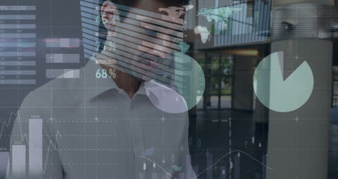 Data Processing Overlay on Business Professional