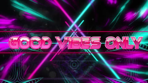 Retro Futuristic Neon Text Animation Good Vibes Only