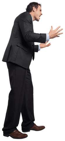 Transparent Furious Businessman Expressing Anger in Suit - Download Free Stock Videos Pikwizard.com