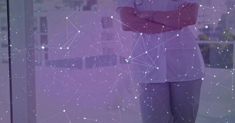 Nurse with Network Overlay Symbolizing Healthcare Integration