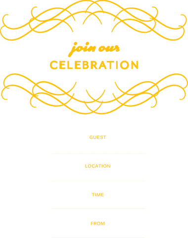 Elegant join our celebration invitation with ornate details, transparent background