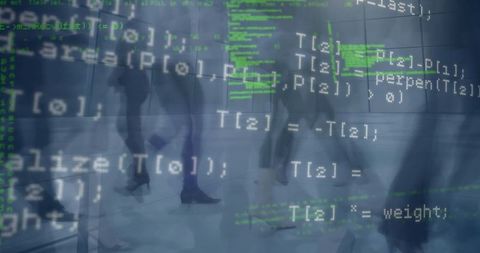 Data Processing Overlay on People in Office - Download Free Stock Images Pikwizard.com