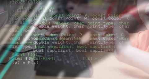 Boy Engaged in Computer Programming at School