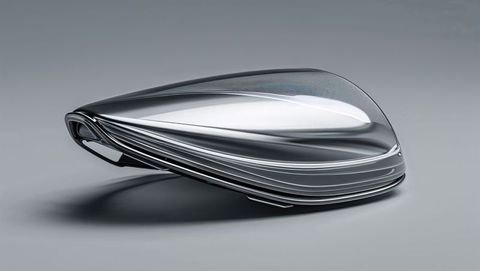 Futuristic metallic abstract object with sleek streamline design