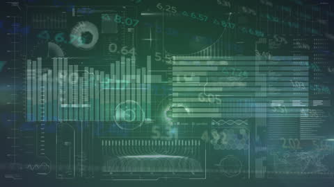 Futuristic Holographic Data Visualization in Global Trading