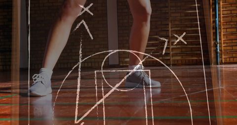 Female Basketball Player With Tactical Strategy Overlay - Download Free Stock Images Pikwizard.com