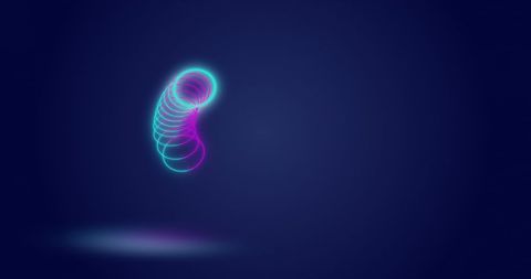 Glowing circles in abstract digital motion on dark background