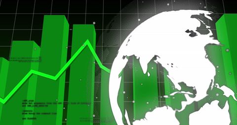 Global Business Data Analysis with Green Chart - Download Free Stock Images Pikwizard.com