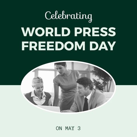 World Press Freedom Day Celebration with Diverse Business Professionals - Download Free Stock Templates Pikwizard.com