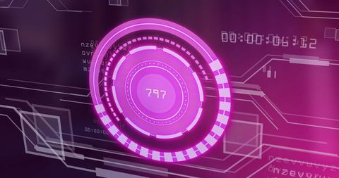futuristic digital interface with circular progress indicator - Download Free Stock Images Pikwizard.com