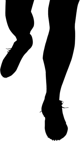 Silhouette of athletic man in sports shoes on transparent background