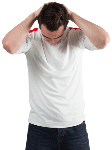 Transparent Disappointed Football Fan Wearing Casual Shirt