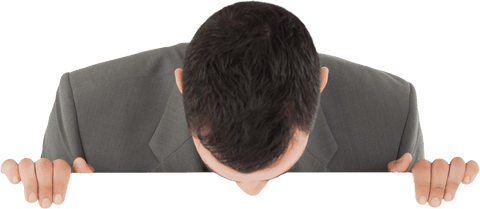 Transparent Businessman Displaying Blank Card for Copy Space