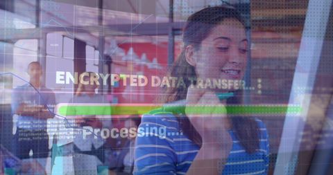 encrypted data transfer technology innovation concept - Download Free Stock Images Pikwizard.com