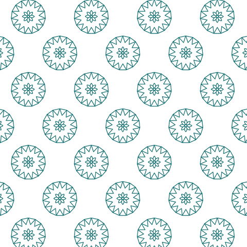 Transparent Background Teal Floral Pattern with Circular Motifs - Download Free Stock Videos Pikwizard.com