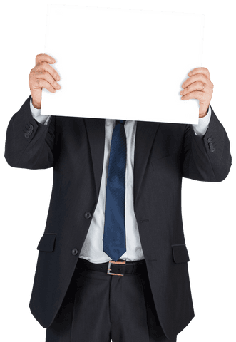 Transparent Businessman Displaying Blank Card for Creativity - Download Free Stock Videos Pikwizard.com