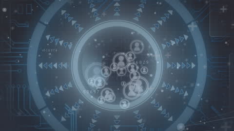 Futuristic Digital Network Scan with Data Connectivity