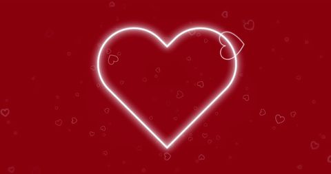 Neon Heart Shape on Romantic Red Background - Download Free Stock Images Pikwizard.com