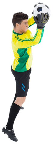 goalkeeper jumping while holding football on transparent background - Download Free Stock Videos Pikwizard.com