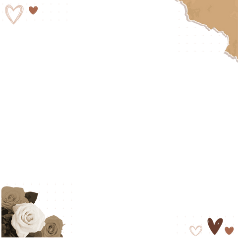 Transparent Frame with Cream Roses and Brown Hearts on Vintage Background - Download Free Stock Videos Pikwizard.com