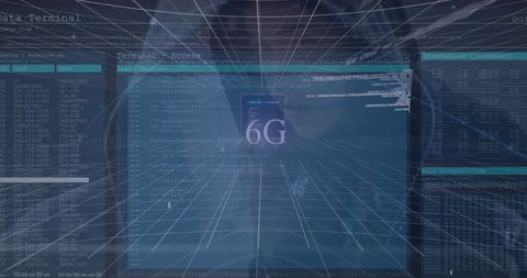 Futuristic Digital Interface Highlights 6G Connectivity