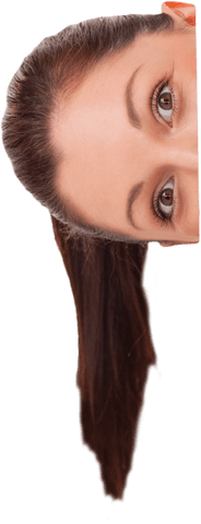 Transparent Half-Face of Woman with Red Hair and Brown Eyes - Download Free Stock Videos Pikwizard.com