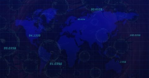 Global Data Insights with Digital World Map and Floating Numbers - Download Free Stock Images Pikwizard.com