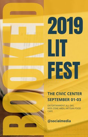 colorful literary festival poster with bold typography - Download Free Stock Templates Pikwizard.com