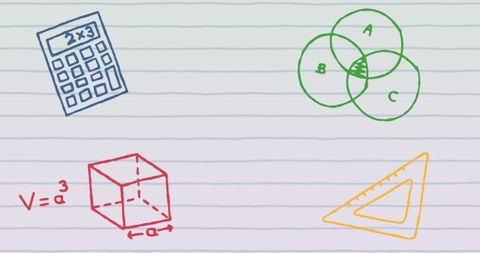 Colorful School Icons on Lined Paper Background Illustrating Educational Concepts - Download Free Stock Images Pikwizard.com