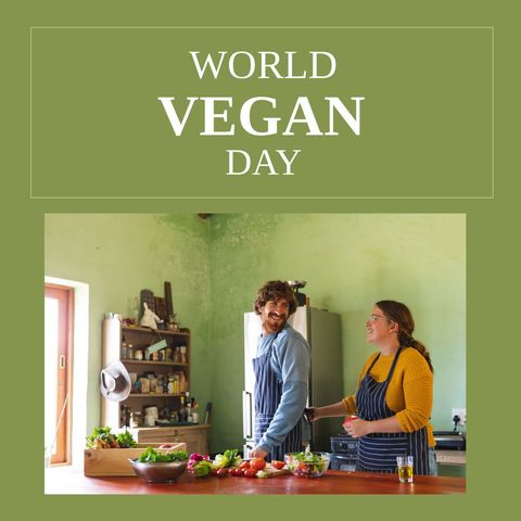 couple cooking vegan meal in cozy kitchen for world vegan day - Download Free Stock Templates Pikwizard.com