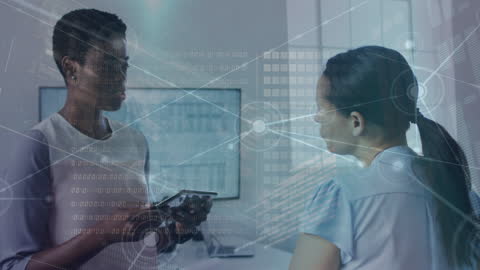 Business Network Discussion with Digital Interface